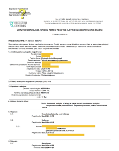 Example of a Lithuanian crypto company certificate